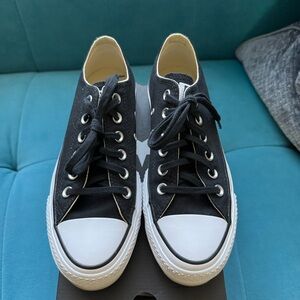 Converse Black and White Platform Sneakers